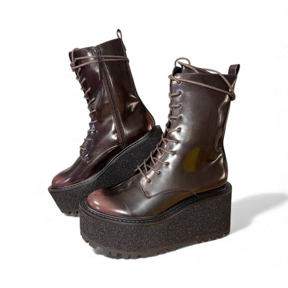 Sam Edelman Shoes - Circus by Sam Edelman SLATER Brown Platform Combat Lace-Up Boots Size 7 NWOB